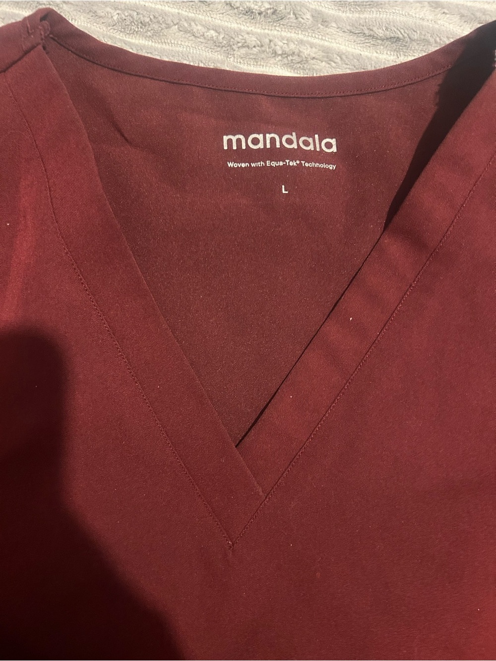 Mandala Women's V-Neck Top — Burgundy Red